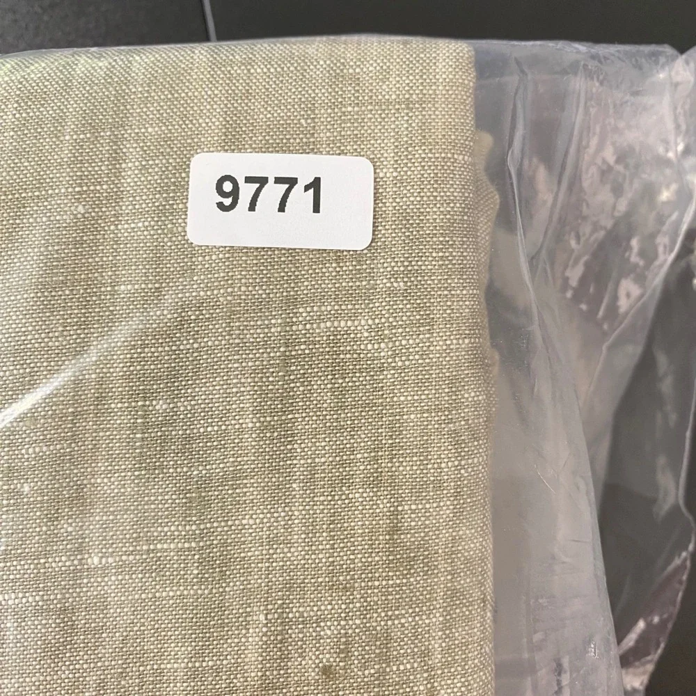 Pottery Barn Belgian Flax Linen Curtain Panel  50x96 Green Beige 3-in-1 Pole Top